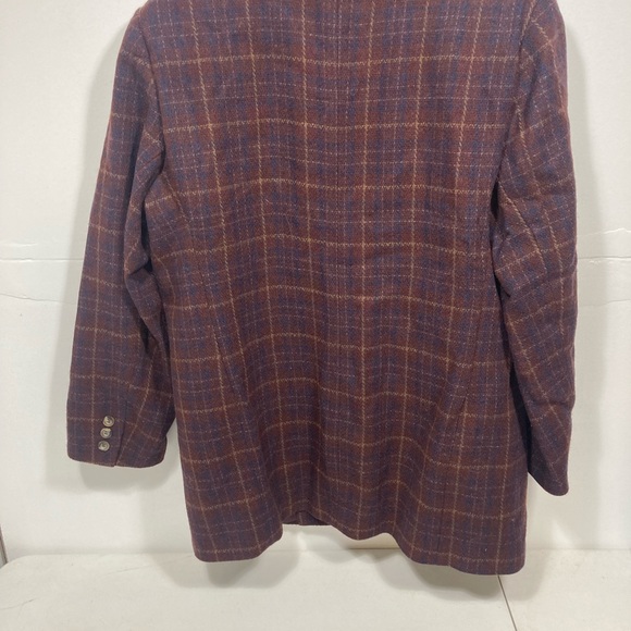 Vintage Eddie Bauer Women’s Medium 100% Wool Jacket Coat 2 Button Plaid Large. - Picture 7 of 8